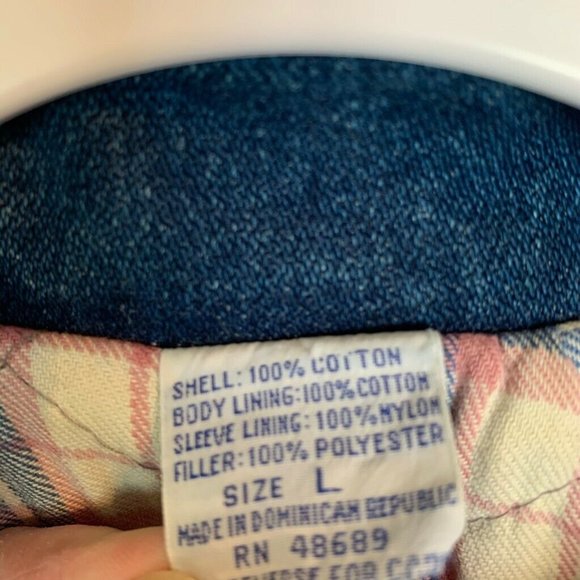 Vintage Womens Denim Jacket Blue Flannel Lined Large - Picture 5 of 10